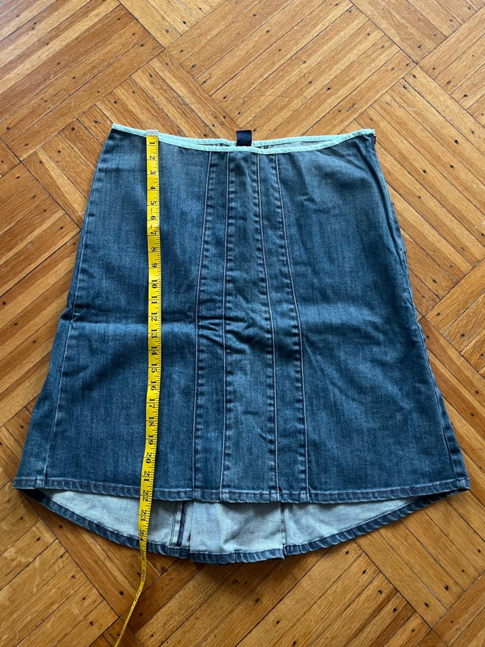 GAP • Unique A-line Jean Skirt with full button back